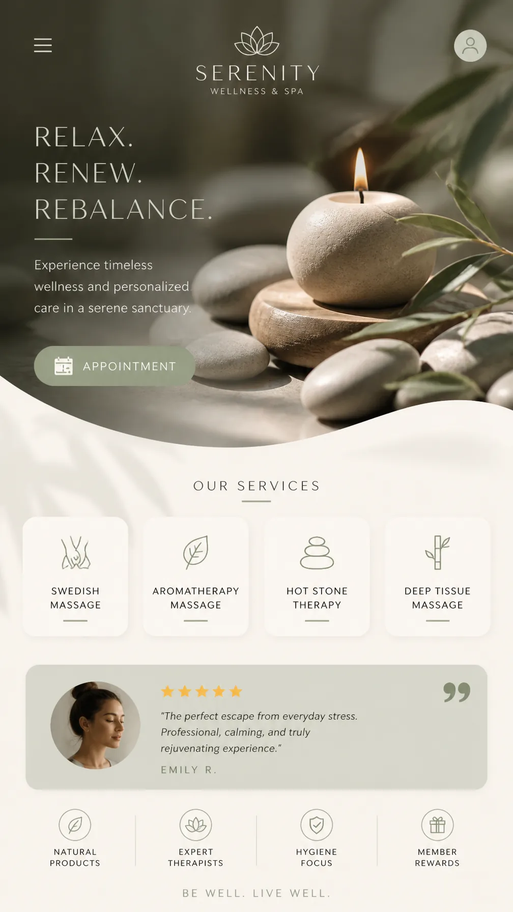 Spa and beauty services website built with PageFork