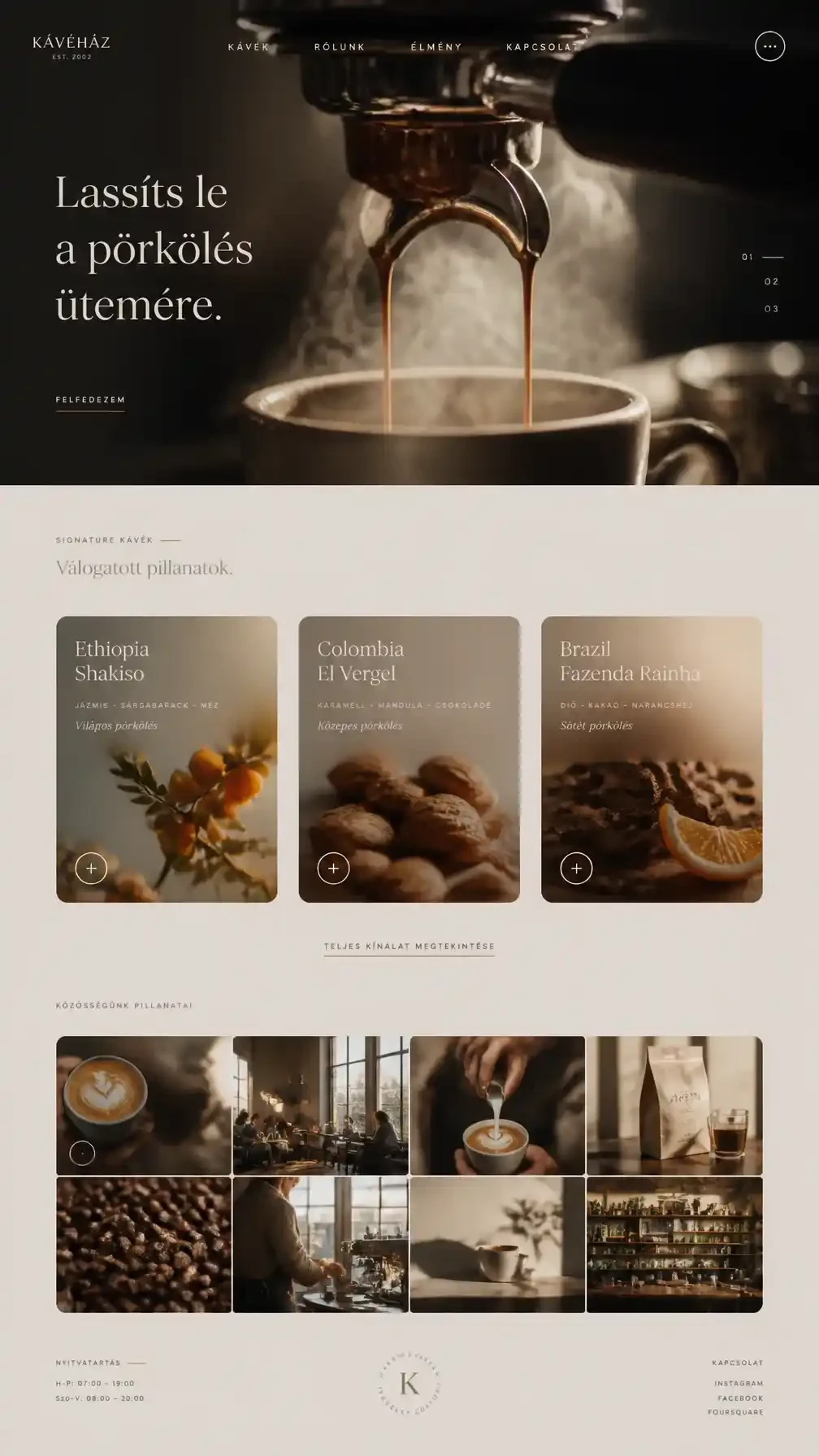 Coffee shop website built with PageFork