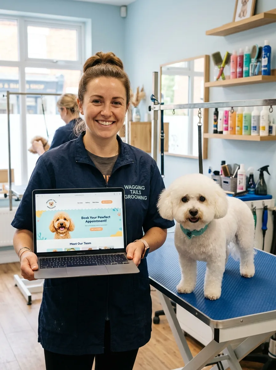 Dog groomer who built their website with PageFork