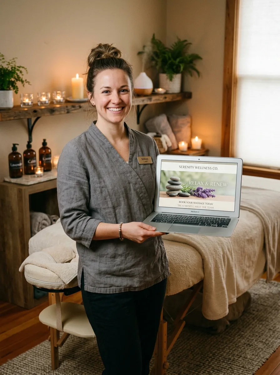 Massage therapist who built their website with PageFork