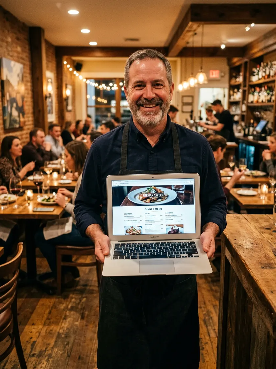 Café owner who built their website with PageFork