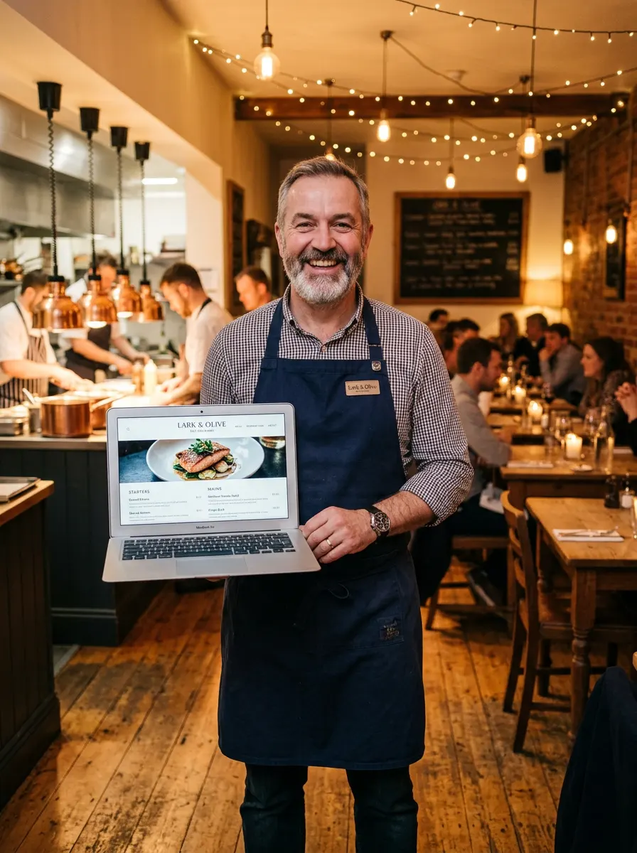 Restaurant owner who built their website with PageFork