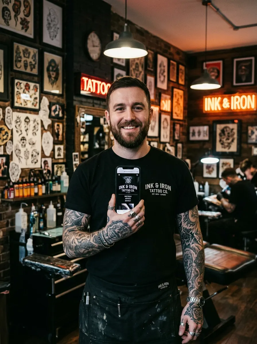 Tattoo artist who built their website with PageFork